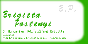 brigitta postenyi business card